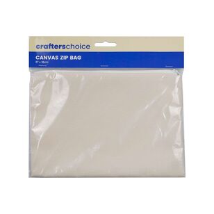 Crafters Choice Plain Poly Canvas Zip Bag Natural 27 x 18 cm