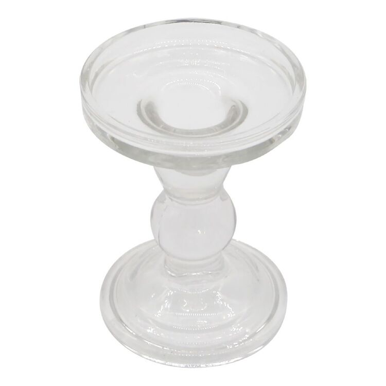 Living Space 11 cm Glass Candle Holder Clear 8 x 11 cm