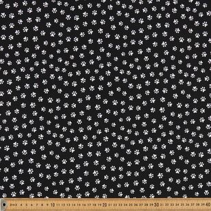 Spots N Stripes Puppy Paws Printed 112 cm Poplin Fabric Black & White 112 cm