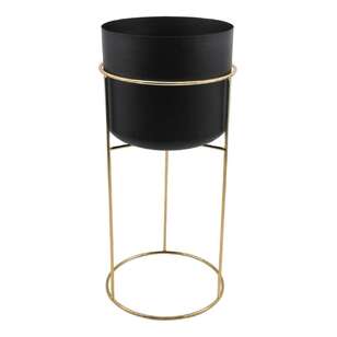Ombre Home Lost In Paradise Planter Stand Black & Gold 24 x 52 cm