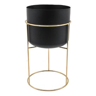 Ombre Home Lost In Paradise Planter Stand Black & Gold 24 x 42 cm