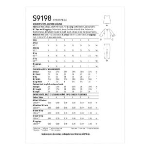 Simplicity Sewing Pattern S9198 Children's Tops, Vest & Leggings 3 - 8