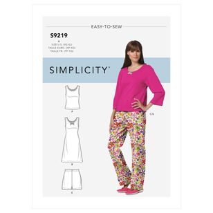 Simplicity Sewing Pattern S9219 Misses' & Misses' Petite Sleepwear X Small - X Large