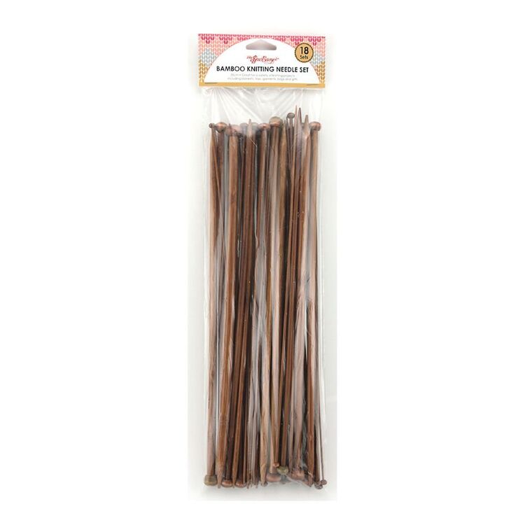 Sew Easy 35 cm Bamboo Knitting Needles Set 18 Pack