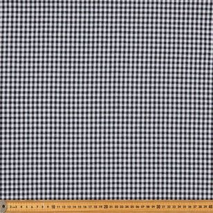 Yarn Dyed Small Gingham Check 145 cm Cotton Fabric Black 145 cm
