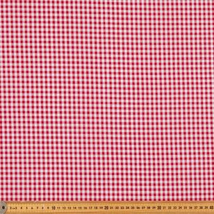 Yarn Dyed Small Gingham Check 145 cm Cotton Fabric Red