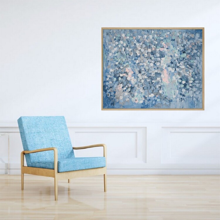Colourclash Abstract Framed Canvas Oak 122 x 100 cm