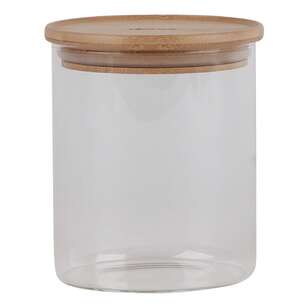 Decor Bamboo & Glass Round 850 mL Canister Clear 850 mL