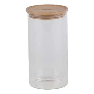 Decor Bamboo & Glass Round 1 L Canister Clear 1.5 L