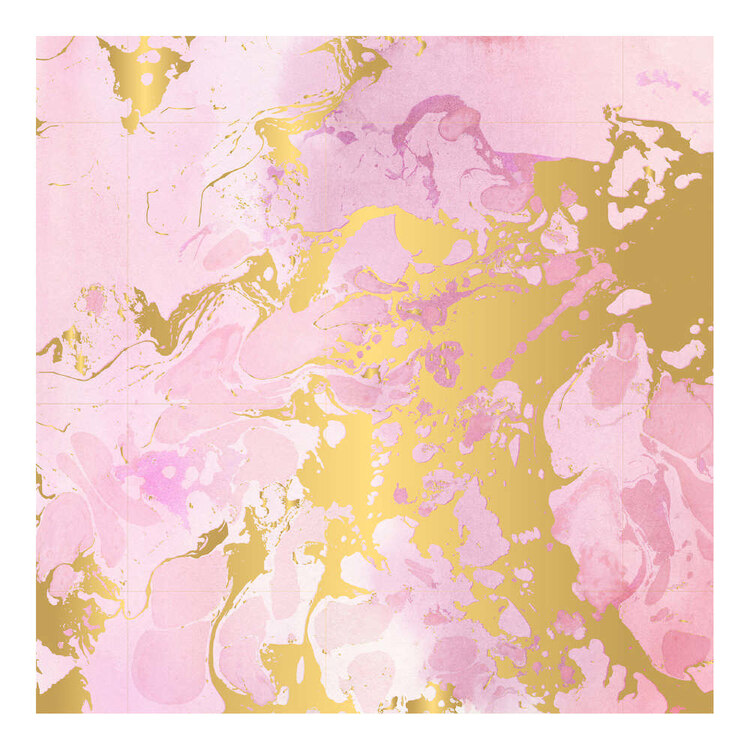 Pink Paislee Pink & Gold 12 x 12 in Paper