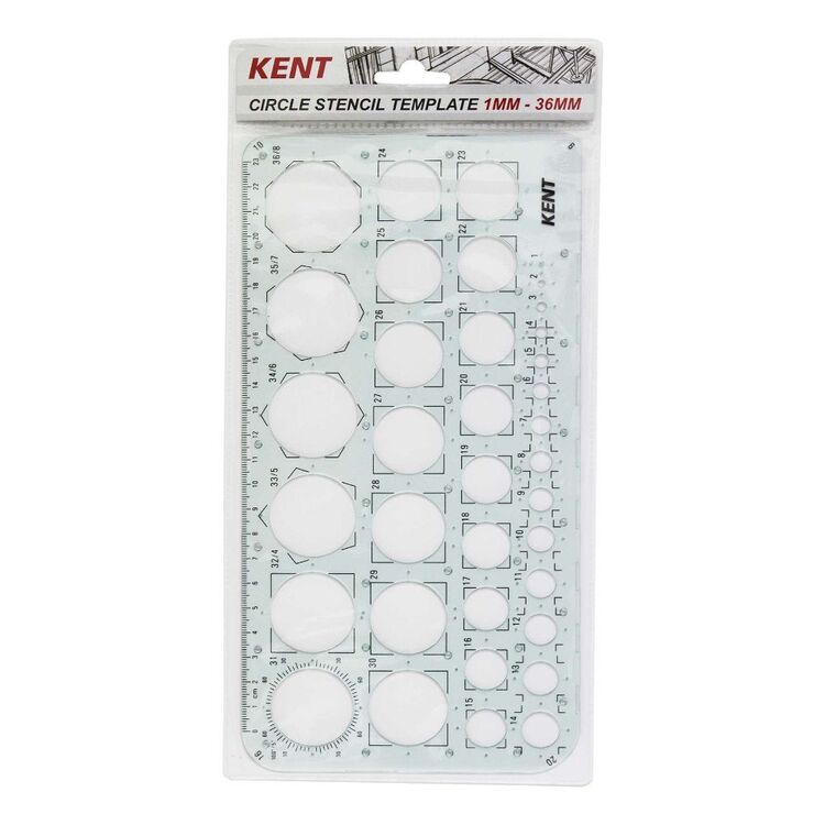 Kent Circle Template  White 1 - 36 mm