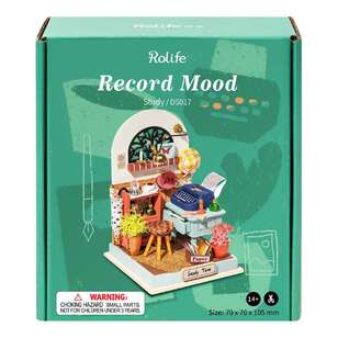 Robotime Record Study Mini House Kit Multicoloured
