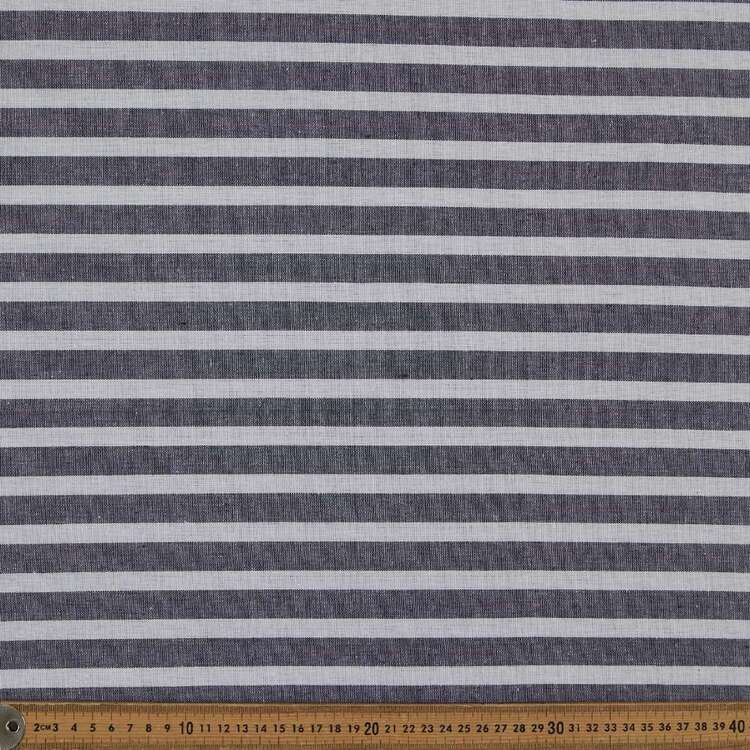 Yarn Dyed Wide Stripe Printed 140 cm Cotton Linen Fabric