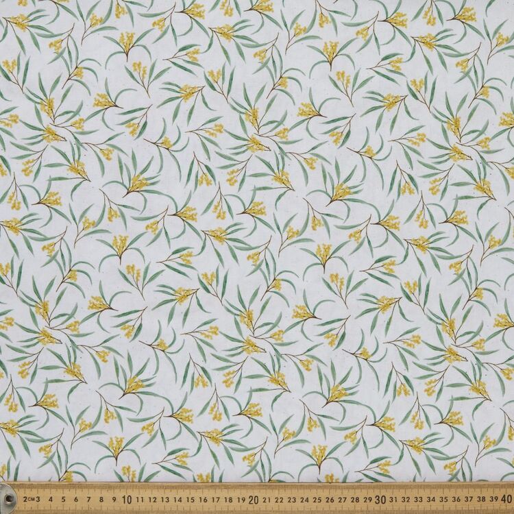 Katherine Quinn Wattle Scatter Printed 112 cm Cotton Fabric