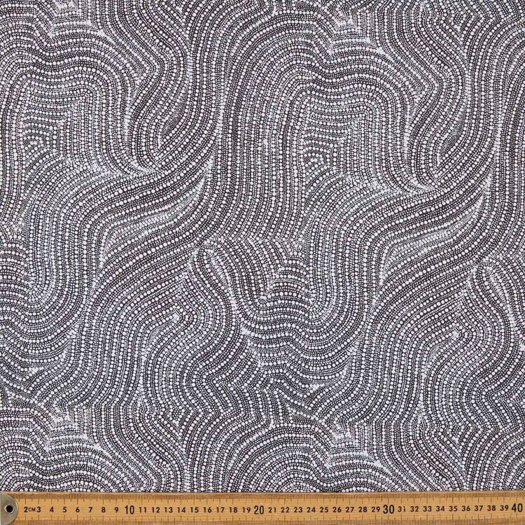 Warlukurlangu Senita Napangardi Granites Lukarrara Jukurrpa (Desert Fringe-Rush Seed Dreaming) 112 cm Cotton Drill Fabric