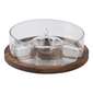 Cooper & Co Chip & Dip Bowl With Timber Base Clear & Wood