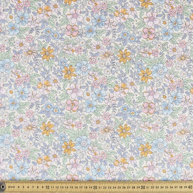 Wild Bloom Printed 112 cm Organic Poplin Fabric