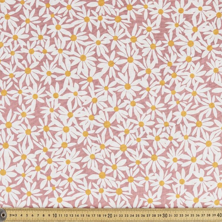 All-Over Daisy Printed 132 cm Cotton Linen Fabric