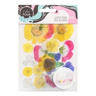 American Crafts Color Pour Acetate Flowers Resin Multicoloured