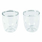 Leaf & Bean Double Walled Glasses Set Of 2 Clear 80 mL