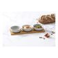 Taste Lindrum Round Bowls With Wooden Tray Grey & Natural