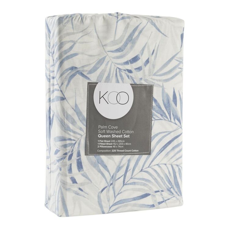 KOO Palm Cove Washed Cotton Sheet Set