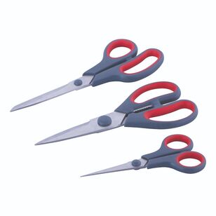 Avanti Dura Edge Scissors Set Of 3 Grey & Red