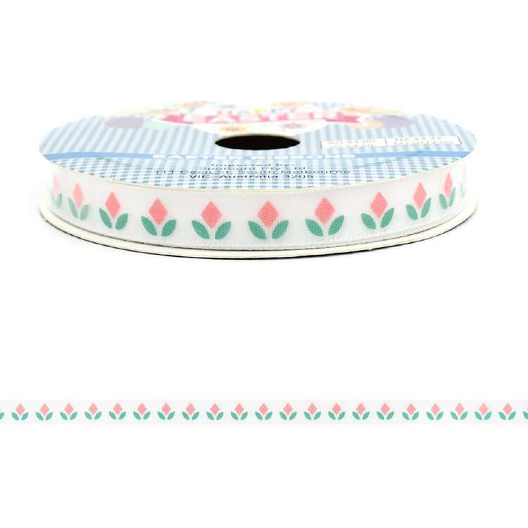 Happy Easter Satin Floral Ribbon