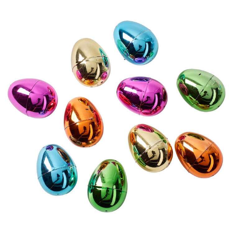 Happy Easter Bright Metallic Fillable Eggs 10 Pack