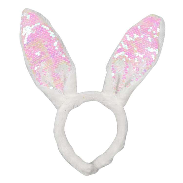 Happy Easter Sequined Bunny Ear Headband