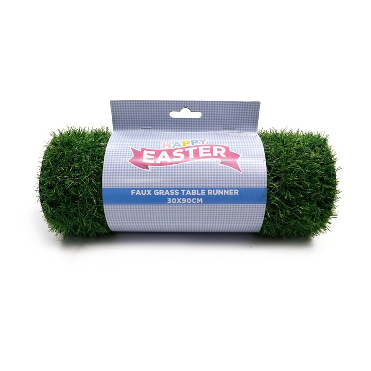 Happy Easter Faux Grass Table Runner