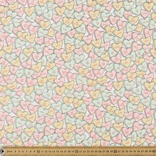 Candy Hearts 120 cm Multipurpose Cotton Fabric Multicoloured 120 cm