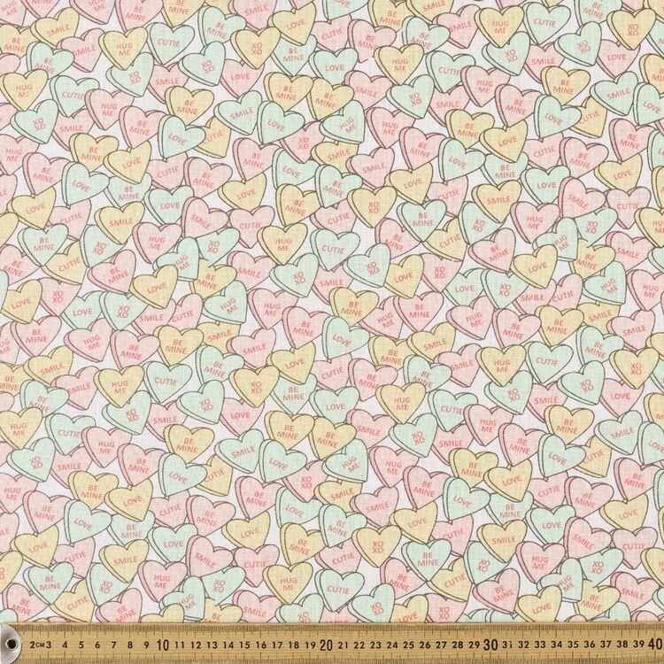 Candy Hearts 120 cm Multipurpose Cotton Fabric