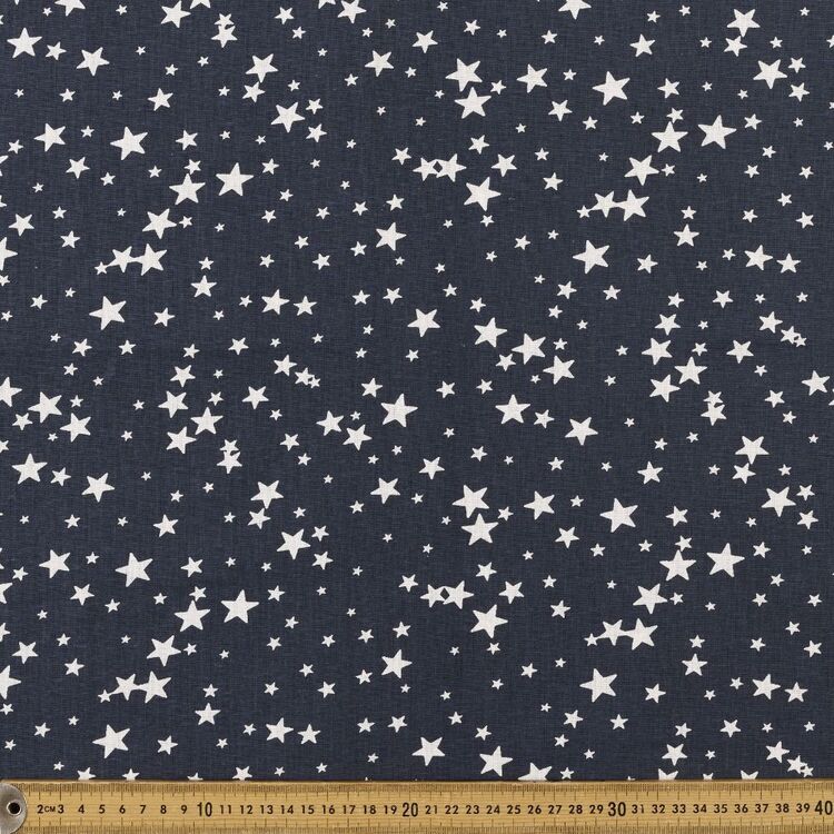 Night Stars 120 cm Multipurpose Cotton Fabric Navy 120 cm