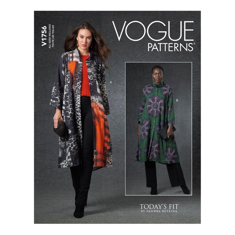 Vogue Sewing Pattern V1756 Misses' Duster A (A - J)