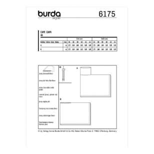 Burda 6175 Misses' Capes - Rectangular With Roll Neck 34-44