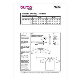 Burda 9284 Children's Top & Dress 92 - 122