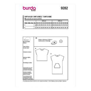 Burda 9282 Children's Top & Dress 104 - 140