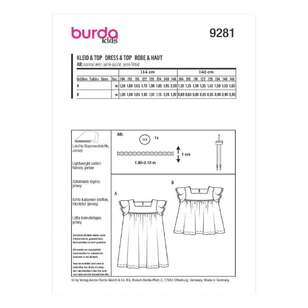Burda 9281 Children's Top & Dress 104 - 140