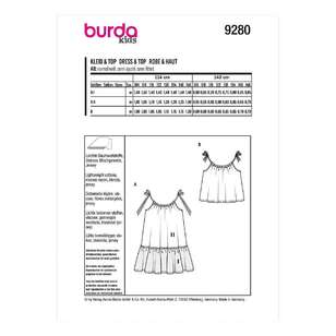 Burda 9280 Children's Top & Dress 104 - 140