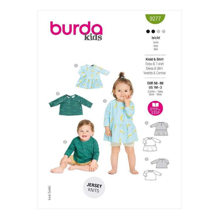 Burda 9277 Babies' Top & Dress 56-98
