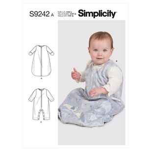 Simplicity Sewing Pattern S9242 Babies' Layette A (XXS - XS - S - M - L)