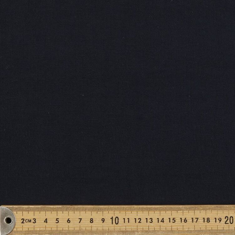 Plain 145 cm 1 x 1 Rib Stitch Knit Fabric Black 145 cm