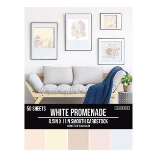 Colorbok White Promenade Smooth Cardstock Pack Whites 8.5 x 11 in