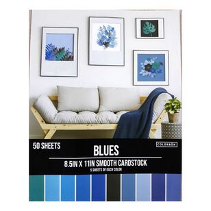 Colorbok Blues Smooth Cardstock Pack Blues 8.5 x 11 in