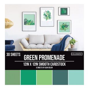 Colorbok Green Promenade Cardstock Pack Green Promenade 12 x 12 in