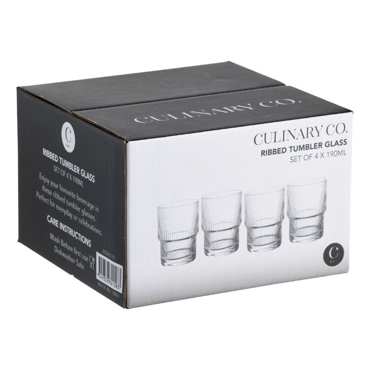 Culinary Co Ribbed Tumblers Set Of 4