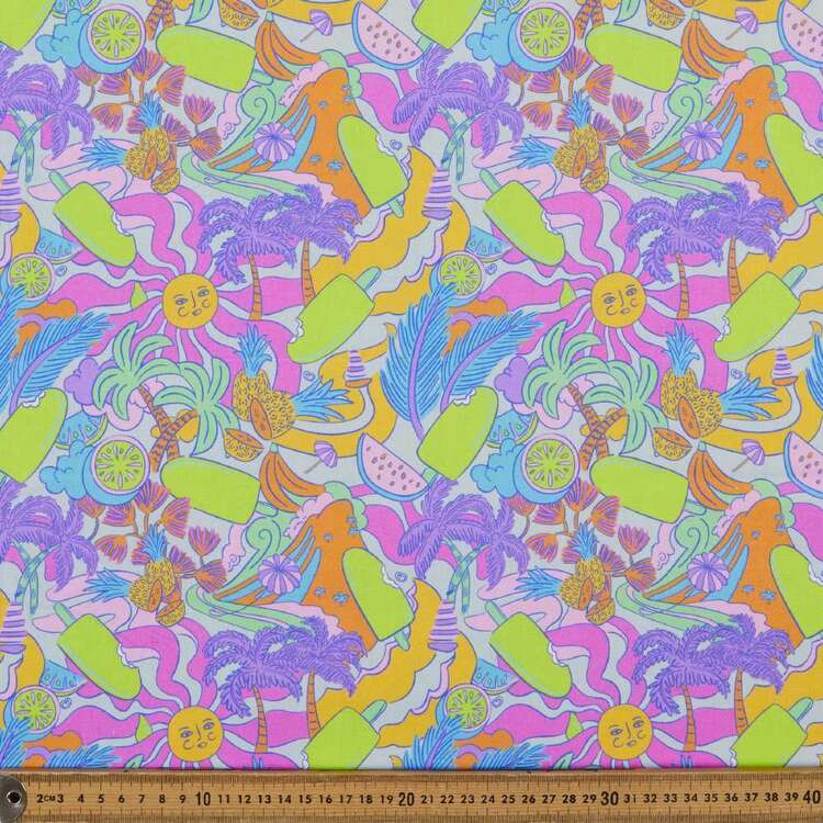 Streets By Ellie Whittaker Splice Printed 112 cm Cotton Fabric Multicoloured 112 cm