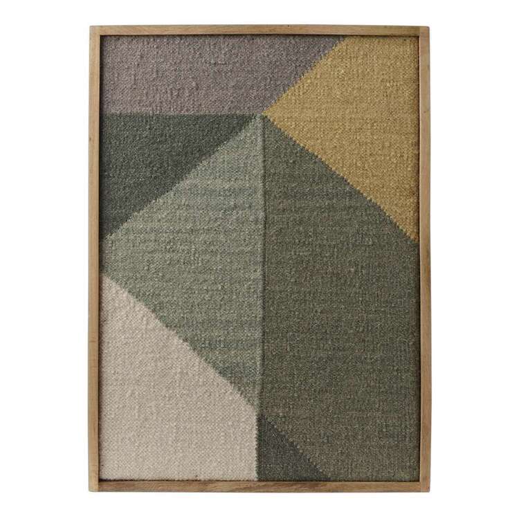 Living Space Framed Wool Wall Hanging Green 50 x 70 cm
