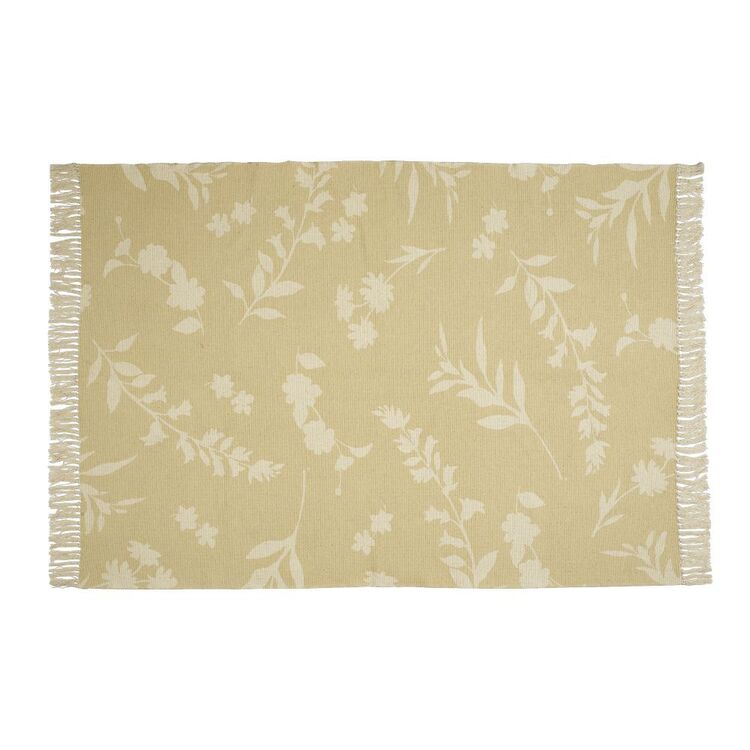Ombre Home Nature's Nirvana Flora Printed Cotton Rib Rug